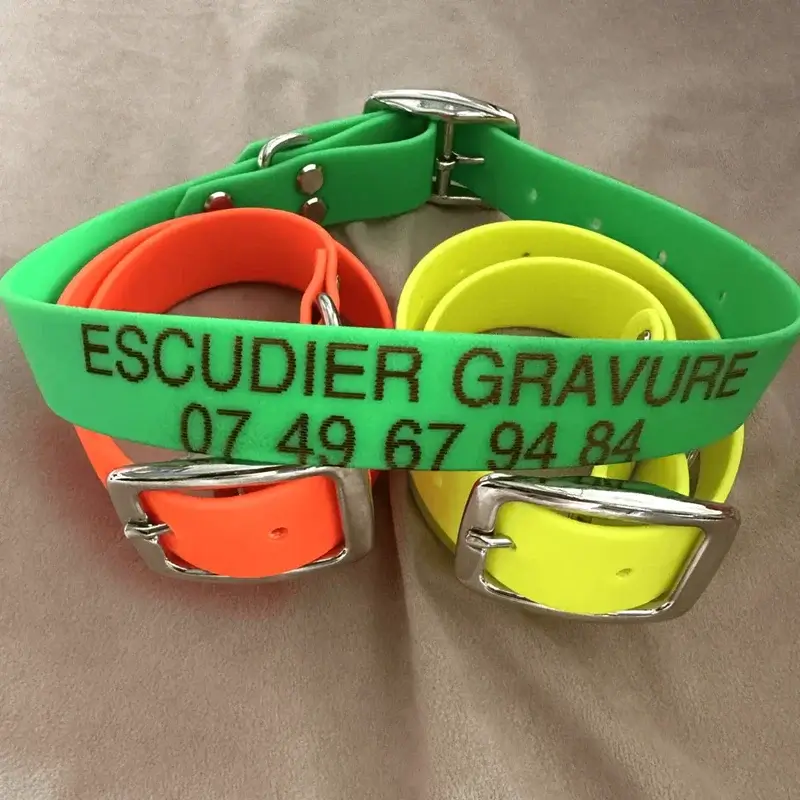 Colliers en Biothane pour chiens de chasse, 100 % fabrication corse, hypoallergéniques, garantis 2 ans